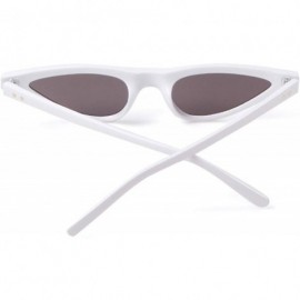 Goggle Vintage Retro Cat Eye Sunglasses for Women Small Designer Shade UV400 Glasses - White - CM18DCYI20Z $8.45