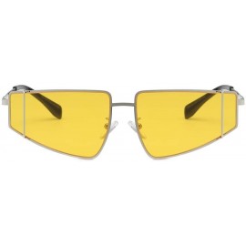 Aviator Fashion Men Women Irregular Shape Sunglasses Glasses Vintage Retro Style Luxury Accessory (Yellow) - Yellow - CC195N2...