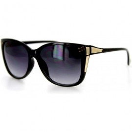 Butterfly Stella" Trendy Wayfarer Sunglasses - Crystals - Gold Accents-Large Lens - 100% UV - Black W/ Smoke Lens - CW110OJJH...