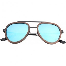 Round Wood Sunglasses for Women Men Polarized UV Protection Womens Retro Vintage Sunglasses Shades - C818SERRDN3 $26.82