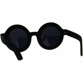 Round Thick Round Sunglasses Womens Beveled Matted Frame Black UV 400 - C018HE6IKKU $8.18