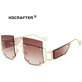 Square Woman Retro Oversized Big Square Frame UV400 Polarized Sunglasses for Female 2130 - Tea - C618ZA66GY7 $35.89