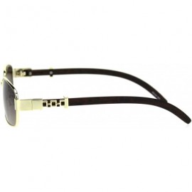 Rectangular Mens OG Rapper Narrow Rectangular Chain Arm Baroque Sunglasses - Light Gold Grey Smoke - CX18SSEXZ05 $12.99