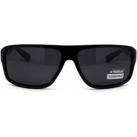 Square Mens Aluminum Arm Flat Top Plastic Mobster Racer Sunglasses - All Black - CW196IQU3IN $13.25