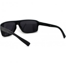 Square Mens Aluminum Arm Flat Top Plastic Mobster Racer Sunglasses - All Black - CW196IQU3IN $13.25