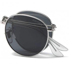 Round Polarized Sunglasses Folding Browline Chaofanjiancai - Black02 - C718WEKAQ90 $15.96