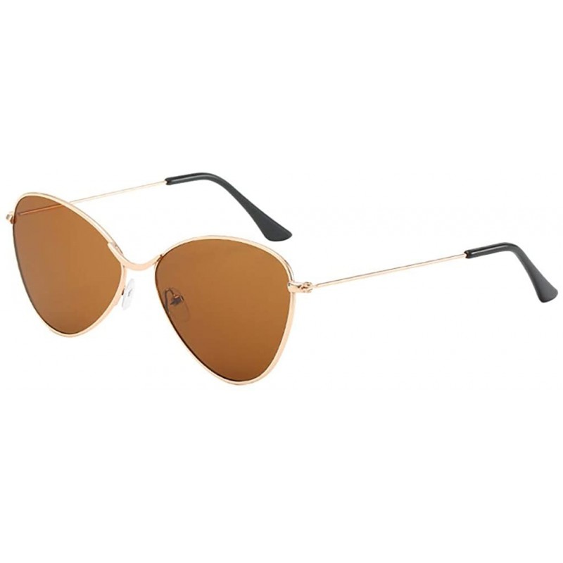 Wrap Sunglasses For Men Women Classic Half Frame Polarized Metal Mirror Semi-Rimless Eye Glasses - Gold - CO18S6II032 $8.14