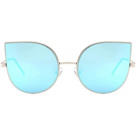 Cat Eye Womens Designer Rhinestones Sunglasses (100% UVA/UVB) - 86001_c6_gold Blue - C811JXADCD1 $10.45