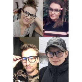 Square Plain Glasses Frame for Women Men non prescription Plastic full Frame Clear Lens - Brown - CG18QH95OWN $9.26