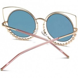 Oversized Crystal Accent Double Rim Cat-eye Sunglasses - CB18RQ6SAKD $22.27