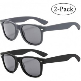 Rimless Polarized Sunglasses Protection Outdoor Classic - 2pack- Black Lens Black Frame/Grey Lens Black Frame - CR18HXC7OAL $...