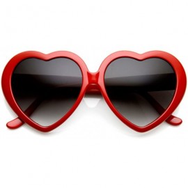 Wayfarer Large Oversized Womens Heart Shaped Sunglasses Cute Love Fashion Eyewear - Red - CV116O3DU01 $12.12