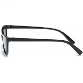 Oversized Retro Cat's Eye Sunglasses for women PC AC UV400 Sunglasses - Black Gray - CR18SAT255Y $11.61