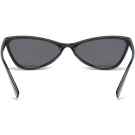 Oversized Retro Cat's Eye Sunglasses for women PC AC UV400 Sunglasses - Black Gray - CR18SAT255Y $11.61