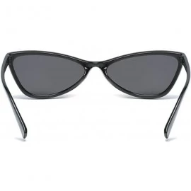 Oversized Retro Cat's Eye Sunglasses for women PC AC UV400 Sunglasses - Black Gray - CR18SAT255Y $11.61