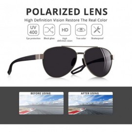 Aviator Men Vintage Metal Polarized Sunglasses Classic Brand Pilot Sun Glasses C1Black - C4gun - CX18XQYSCQ4 $21.33