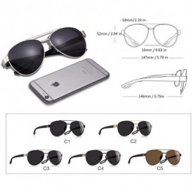 Aviator Men Vintage Metal Polarized Sunglasses Classic Brand Pilot Sun Glasses C1Black - C4gun - CX18XQYSCQ4 $21.33