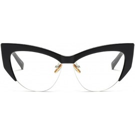 Cat Eye Cateye Sunglasses for Women Vintage Retro Cat Eye Half Rimmed glasses - C7 - C018G958KML $12.83