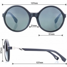 Oversized Classic Retro Fashion Sunglasses For Women - Oversized Round Lens - FDA Standard UV400 - C5182XCLXQ8 $15.51