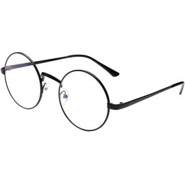 Aviator Blue Light Blocking Glasses Classic Round Glasses Vintage Circle Metal Eyeglasses Frames (Style A) - CH196H8N29Z $10.82