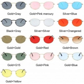 Round Retro Round Pink Sunglasses Women Er Sun Glasses Alloy Mirror Female Oculos De Sol Brown - Goldpinkmercury - C0198AIH6R...