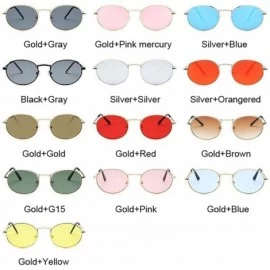 Round Retro Round Pink Sunglasses Women Er Sun Glasses Alloy Mirror Female Oculos De Sol Brown - Goldpinkmercury - C0198AIH6R...