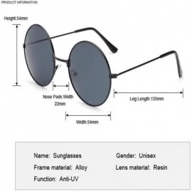 Round New Fashion Candy Vintage Round Mirror Sunglasses Women Luxury Brand Original Design Black Sun Glasses Female - CT198G7...