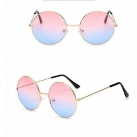 Round New Fashion Candy Vintage Round Mirror Sunglasses Women Luxury Brand Original Design Black Sun Glasses Female - CT198G7...