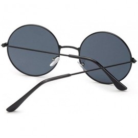 Round New Fashion Candy Vintage Round Mirror Sunglasses Women Luxury Brand Original Design Black Sun Glasses Female - CT198G7...