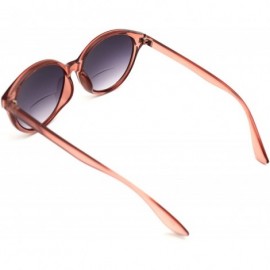 Aviator Vintage Women CatEye Round Reading Sun Readers Oversized (Z3 Shiny Brown Red/Bifocal - 1.00) - CN18EIZQYWS $18.46