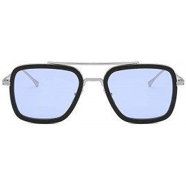 Oversized Glasses Vintage Aviator Sunglasses Classic - Blue(high Quality Gift Box) - CA18WEGUTSR $27.07