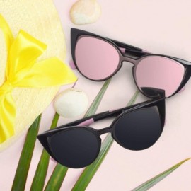 Oversized Cat Eye Mirrored Sunglasses for Women Fashion Oversized UV400 Protection Lenses MOZ1 - C918XT0AI0Z $19.42