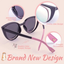 Oversized Cat Eye Mirrored Sunglasses for Women Fashion Oversized UV400 Protection Lenses MOZ1 - C918XT0AI0Z $19.42