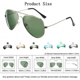 Aviator Polarized Aviator Sunglasses for Men Women Classes Metal Frame Mirror UV400 Sun Glasses - Silver Frame/G15 - CY194679...