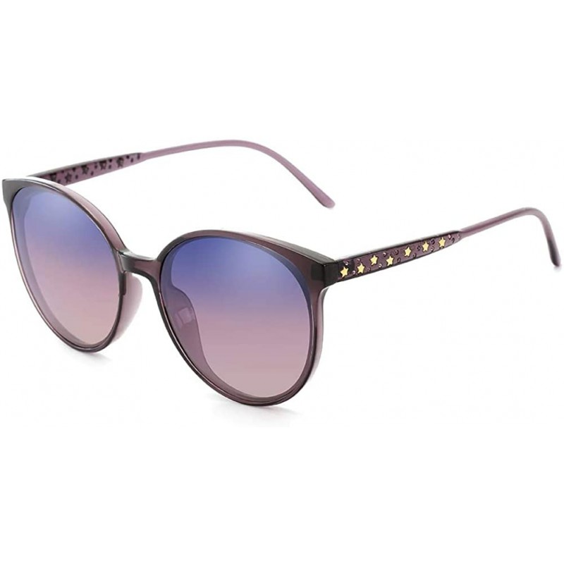 Cat Eye Oversized Sunglasses for Women Polarized Eyewear Fashion Big Frame UV Protection - Purple - CG18OSISUSI $6.94