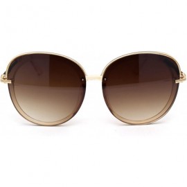 Butterfly Womens Designer Fashion Diva 90s Plastic Mod Sunglasses - Beige Brown - CG18YIQ6UU6 $13.09