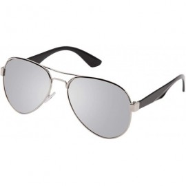 Aviator Polarizer Aviator Sunglasses for Mens Womens Mirrored Sun Glasses Shades with Uv400 - White Mercury - CO186ZS94AR $11.42