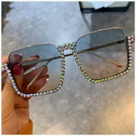 Square Round Vintage Sunglasses Rhinestone Decoration Sun Glasses for Women - Y-44 - CM198W5GUC9 $14.25