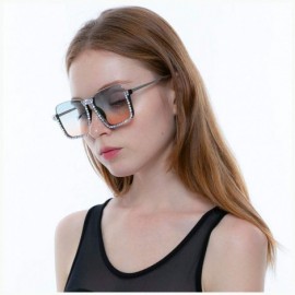 Square Round Vintage Sunglasses Rhinestone Decoration Sun Glasses for Women - Y-44 - CM198W5GUC9 $14.25