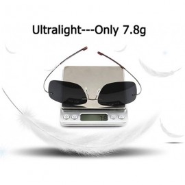 Sport Ultralight Rimless Sunglasses-Fashion Square Shade Glasses-Flexible Eyewear - D - C4190OHDIHI $32.17