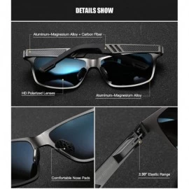 Rectangular Polarized Aluminum Sunglasses For Men Women Unisex Vintage Sun Glasses p10030 - Blue - C718WQS2094 $11.60