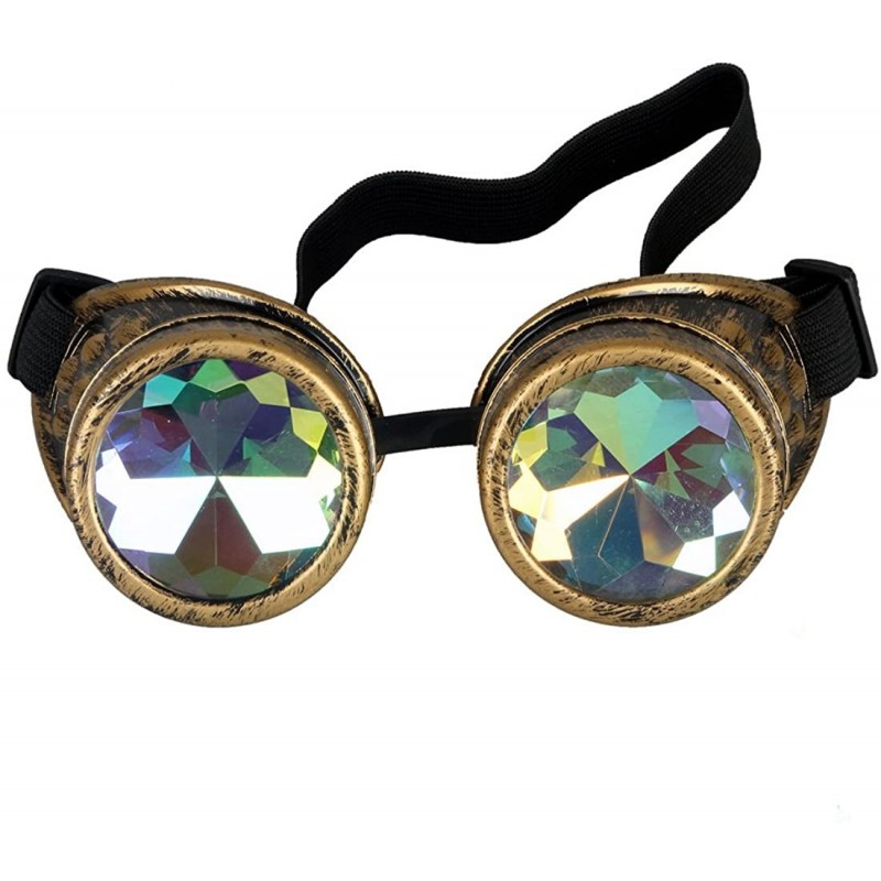 Sport Rainbow Kaleidoscope Goggles Victoria Clothing Steam Punk Accessories Laser - Yellow 2 - CR185R809Z8 $11.48