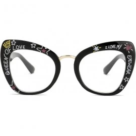 Rimless Retro Vintage Cateye Sunglasses for Women Plastic Frame Sun glasses - Black-white - CW18U76N5AW $8.52
