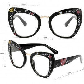 Rimless Retro Vintage Cateye Sunglasses for Women Plastic Frame Sun glasses - Black-white - CW18U76N5AW $8.52