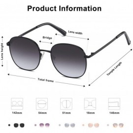 Square Designer Women Sunglasses Stylish Flat Mirrored Sunnies AURORA SJ1137 - C1 Black Frame/Gradient Grey Lens - C4192WESTL...