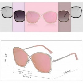 Oversized Polarized Oversized Womens Sunglasses Metal Frame Mirrored Lens QUEEN SJ1099 - C4 Silver Frame/Pink Mirrored Lens -...