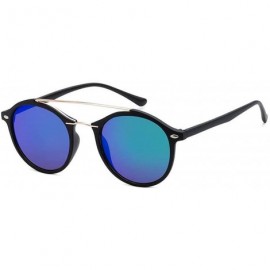 Round Round Brow Bar Sunglasses - Royal/Gold/Black - CR18DNDXC04 $7.67