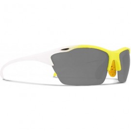 Sport Alpha Yellow White Fishing Sunglasses with ZEISS P7020 Gray Tri-flection Lenses - CO18KN6KO09 $19.61