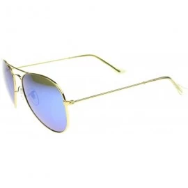 Aviator Premium Flash Mirror Lens Aviator Sunglasses (Nickel Plated Metal Frame) - Gold / Blue Mirror - C412CIGLKNV $16.12