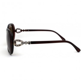 Butterfly Polarized Womens Rhinestone Jewel Hinge Diva Sunglasses - All Brown - CS18ZM9OCSN $10.90